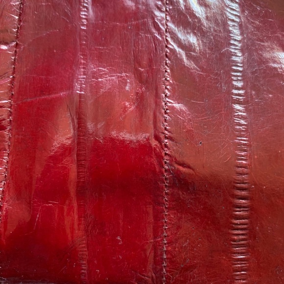 Cranberry Red Eel Leather Clutch/Crossbody - Picture 8 of 8